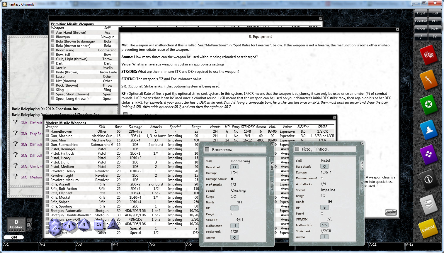 Fantasy Grounds - Basic Roleplaying (BRP) Ruleset screenshot 9