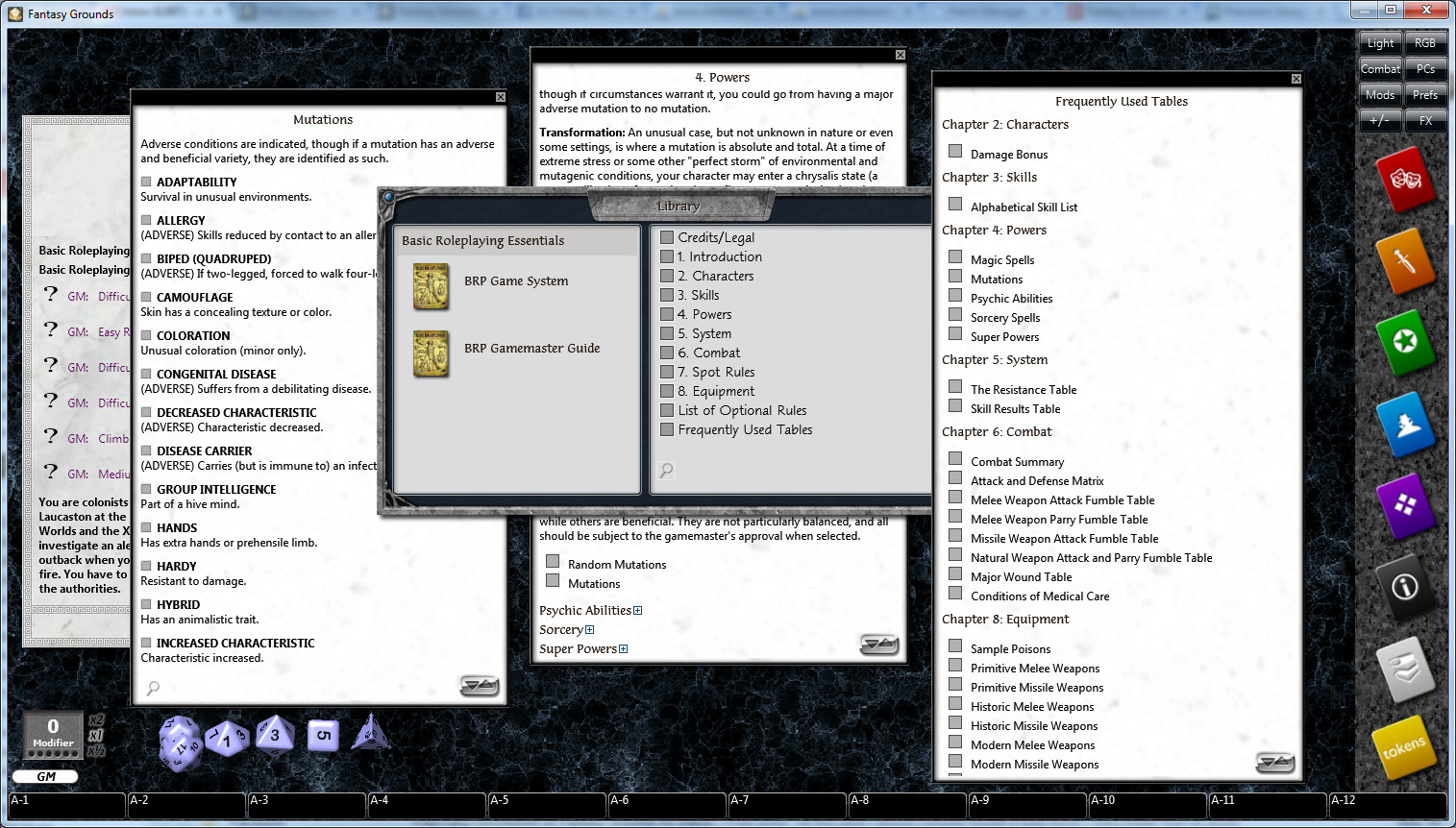 Fantasy Grounds - Basic Roleplaying (BRP) Ruleset screenshot 2