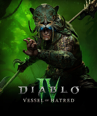 Official Diablo IV Vessel of Hatred Spiritborn art showing the polearm weapon style used by melee progression builds
