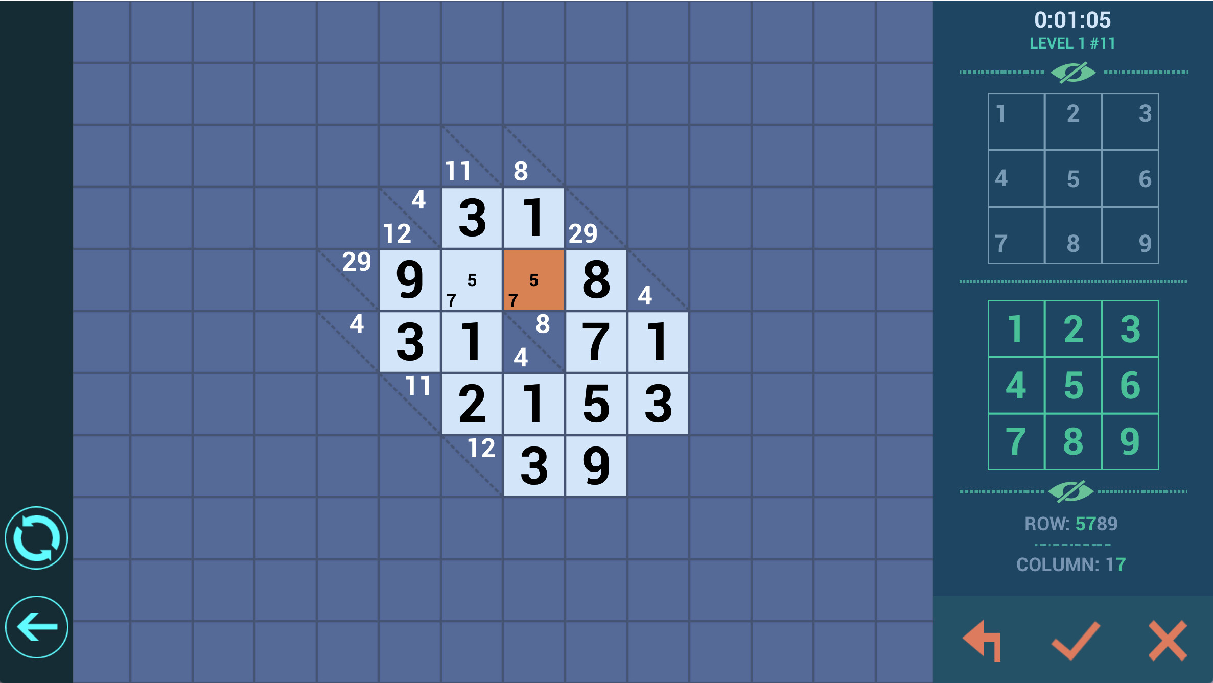 Kakuro++ screenshot 1