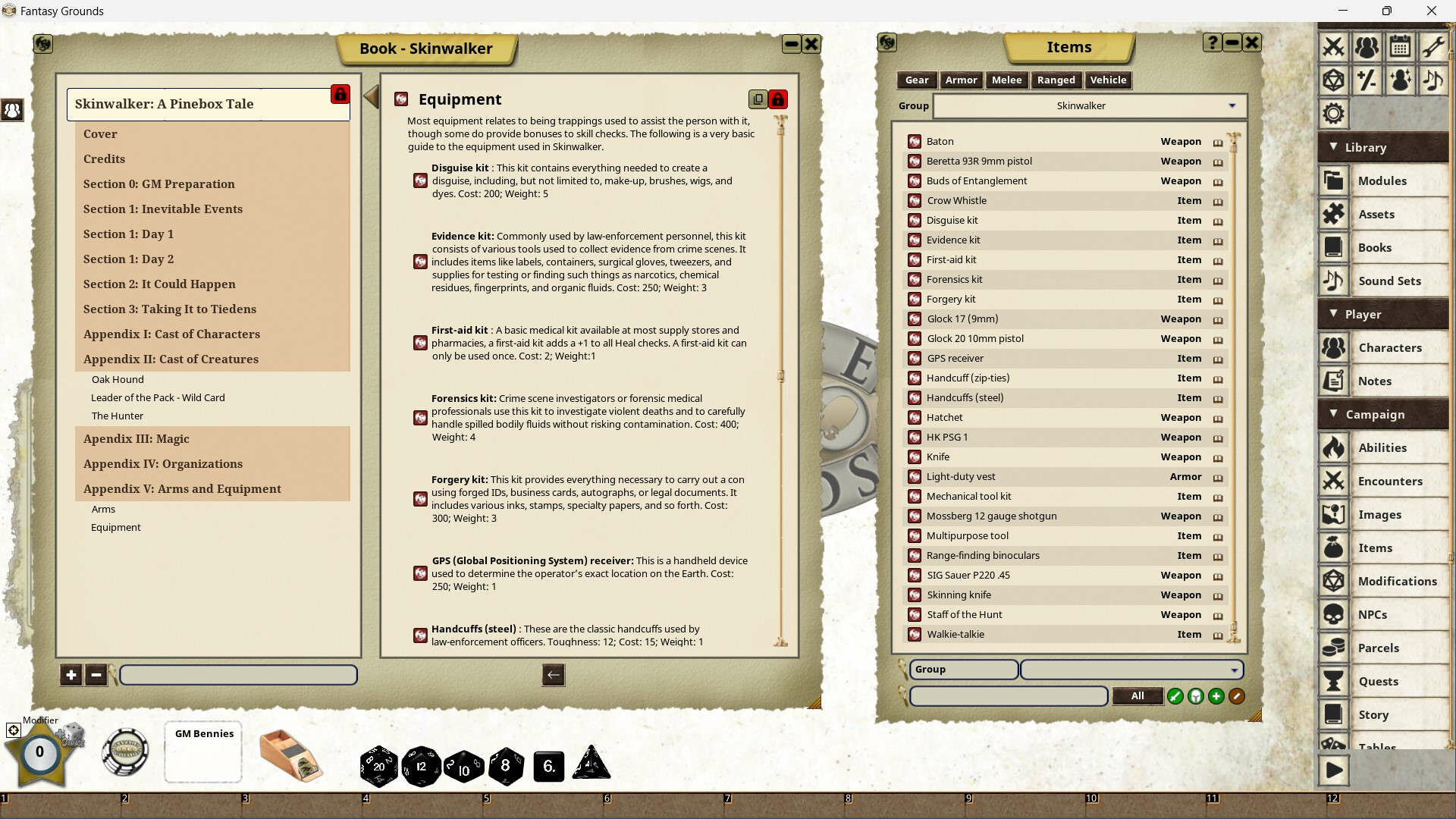 Fantasy Grounds - Skinwalker screenshot 7