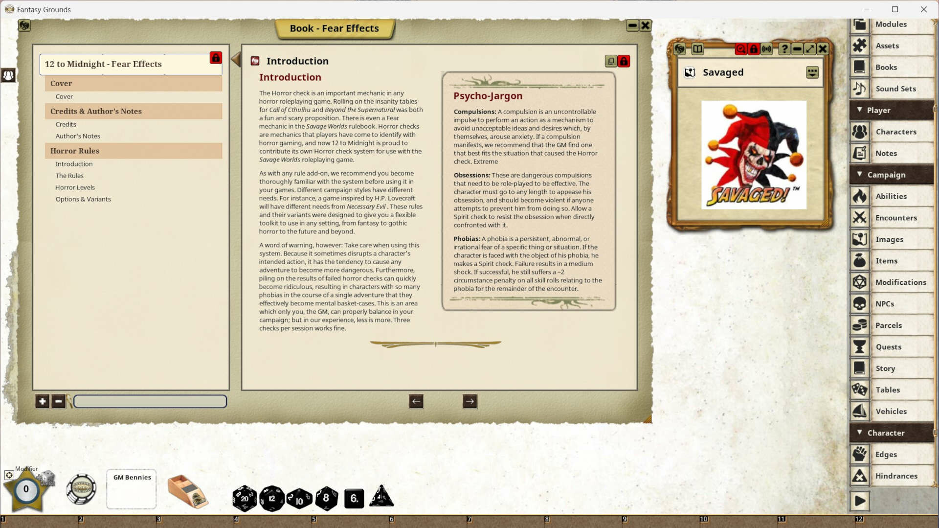 Fantasy Grounds - Fear Effects screenshot 2