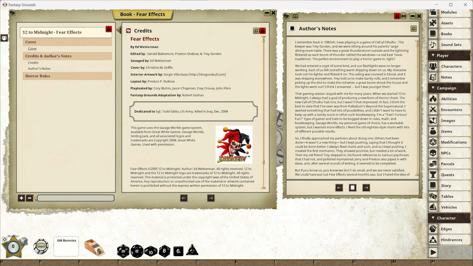 Fantasy Grounds - Fear Effects screenshot 4