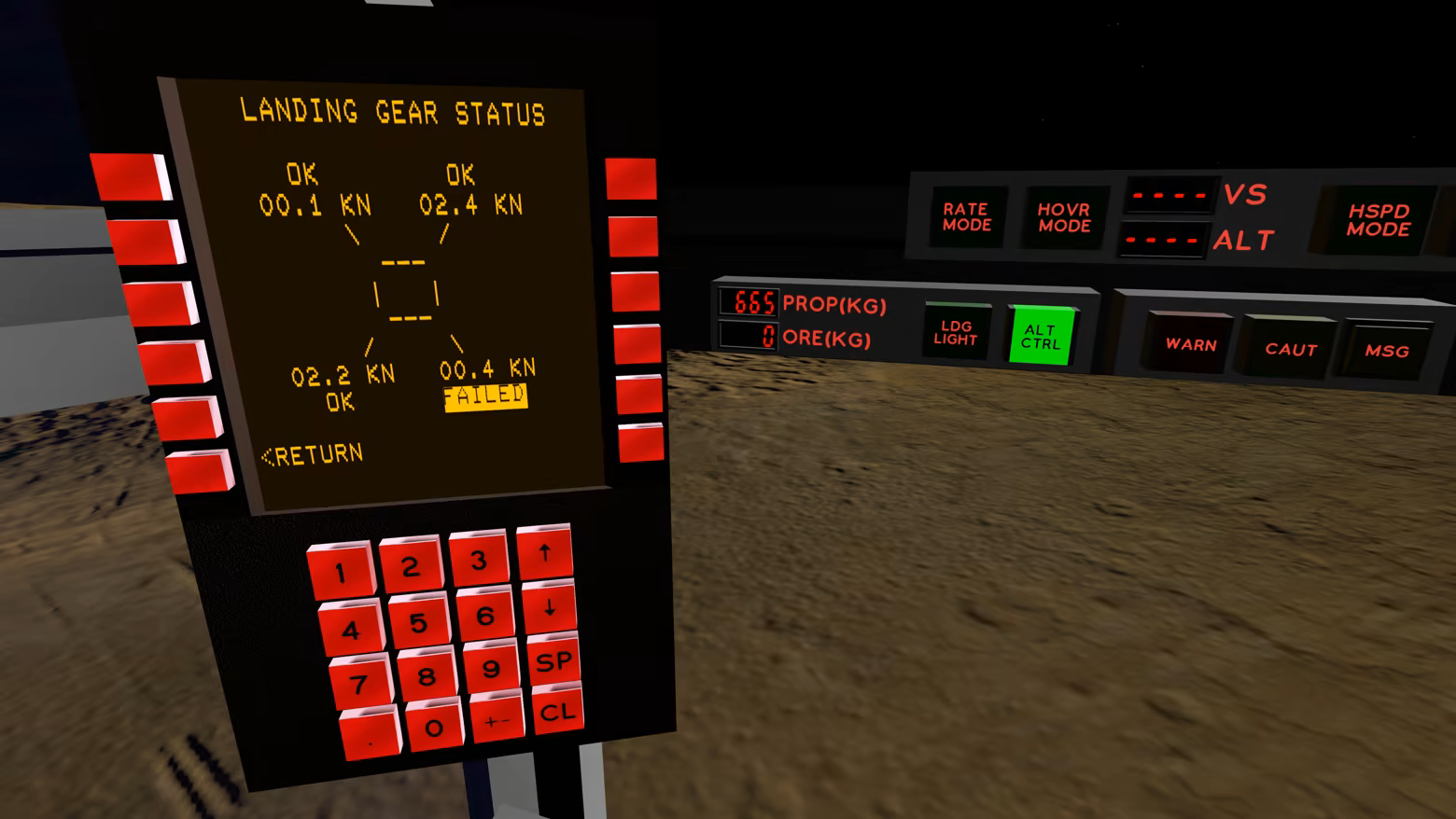 Flight management system displays a failed landing gear leg