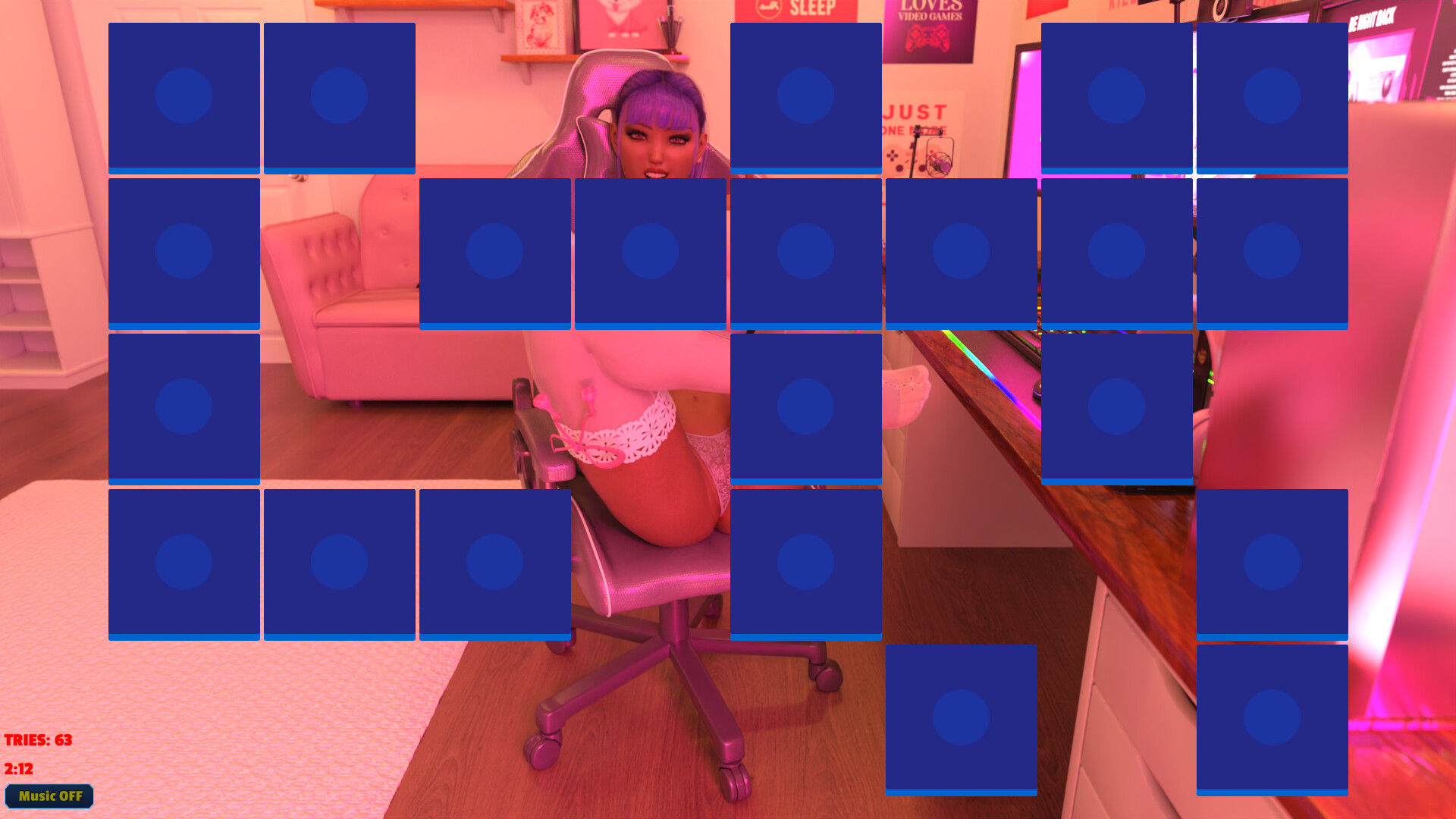 Sexy Memory Puzzle - Gamer Girl screenshot 1