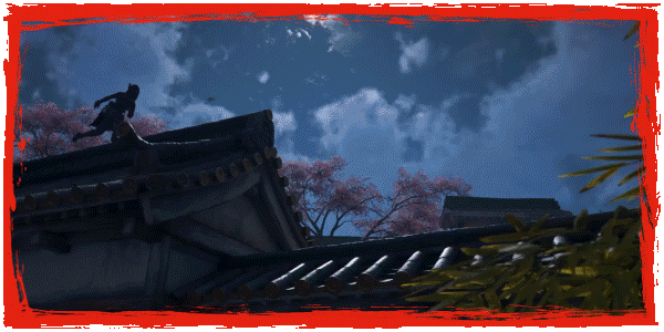 assassins creed shadows shinobi naoe chay tren mai nha dem