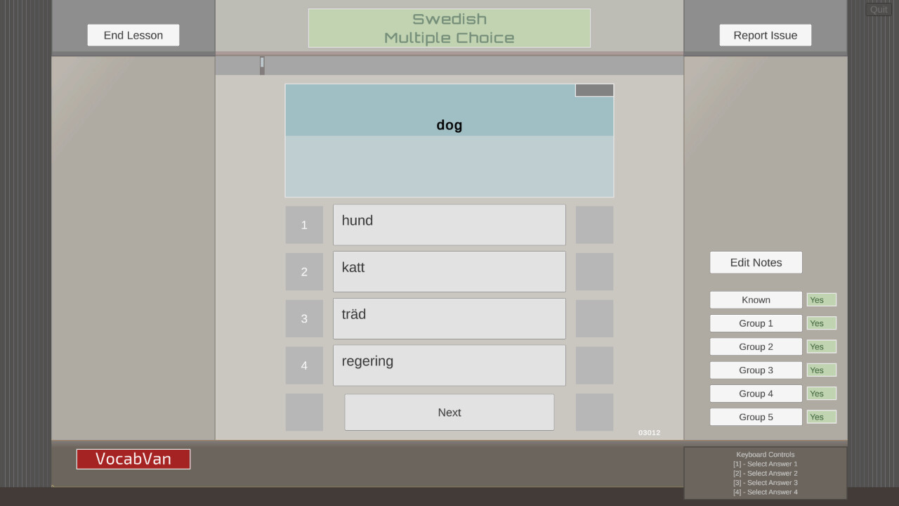 VocabVan - Swedish screenshot 1