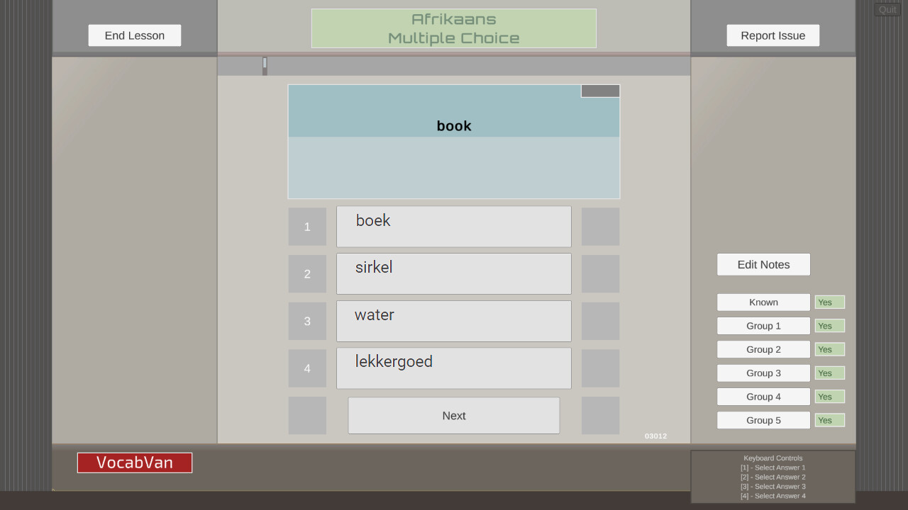 VocabVan - Afrikaans screenshot 1
