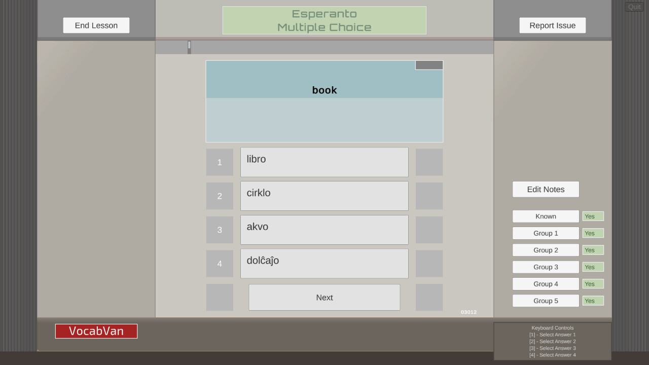 VocabVan - Esperanto screenshot 1