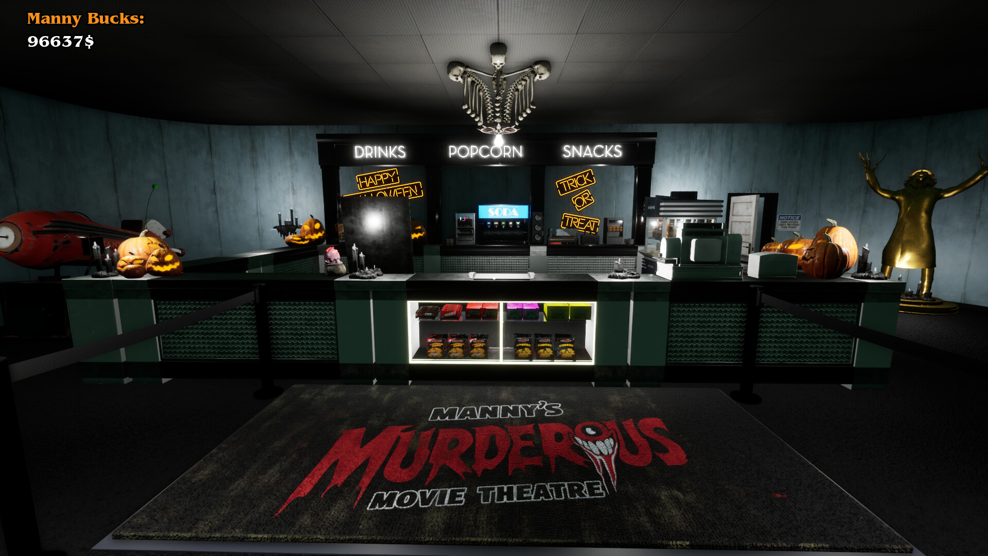 MANNY'S MURDEROUS MOVIE THEATER - THE SNACKBAR SIMULATION screenshot 1