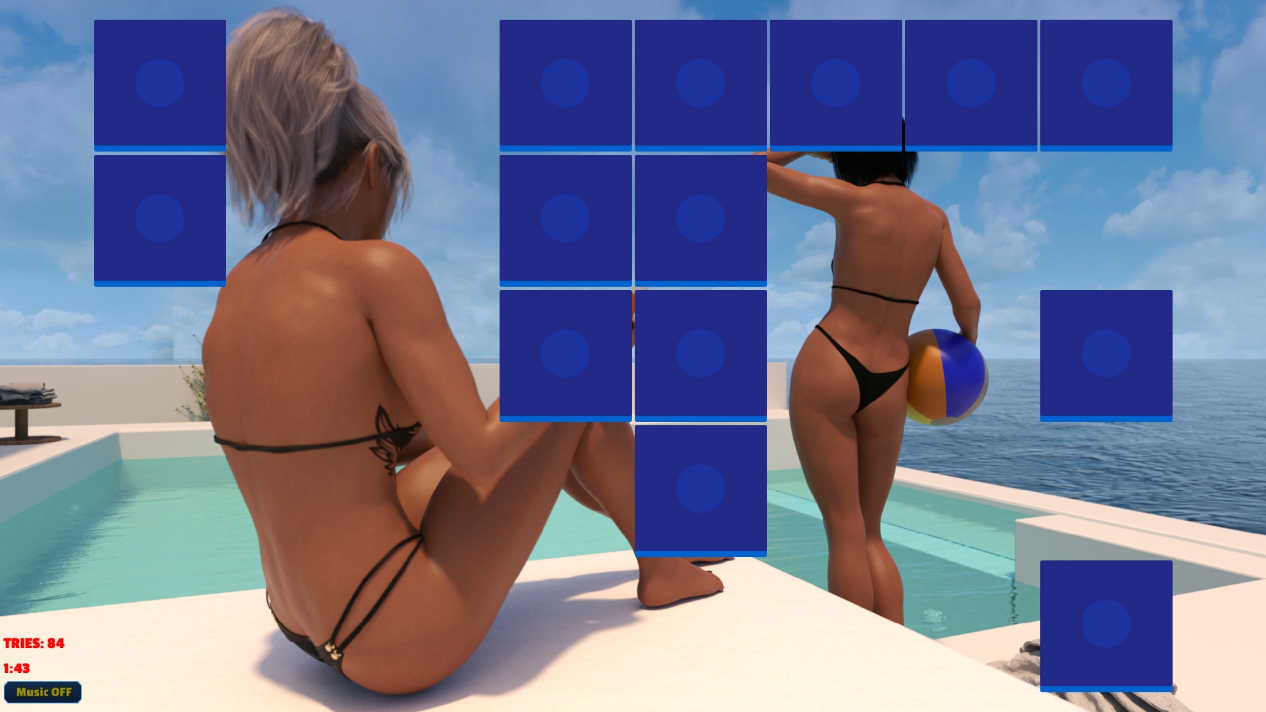 Sexy Memory Puzzle - Pool Girls screenshot 1