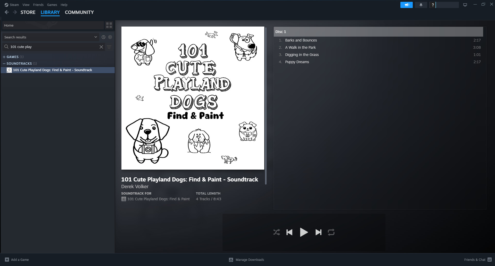101 Cute Playland Dogs: Find & Paint - Soundtrack screenshot 1