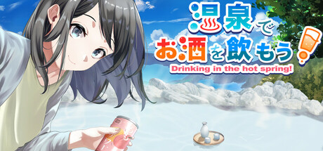 Drinking in the hot spring!