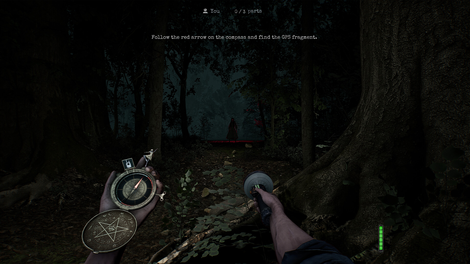 Atmospheric lighting in the dense Fearwoods forest