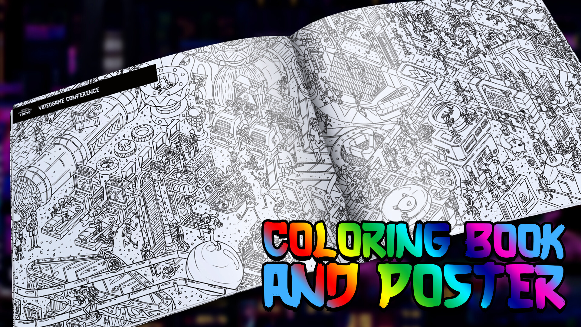 Hidden Cats in Tokyo - Printable PDF Coloring Book and Poster screenshot 1