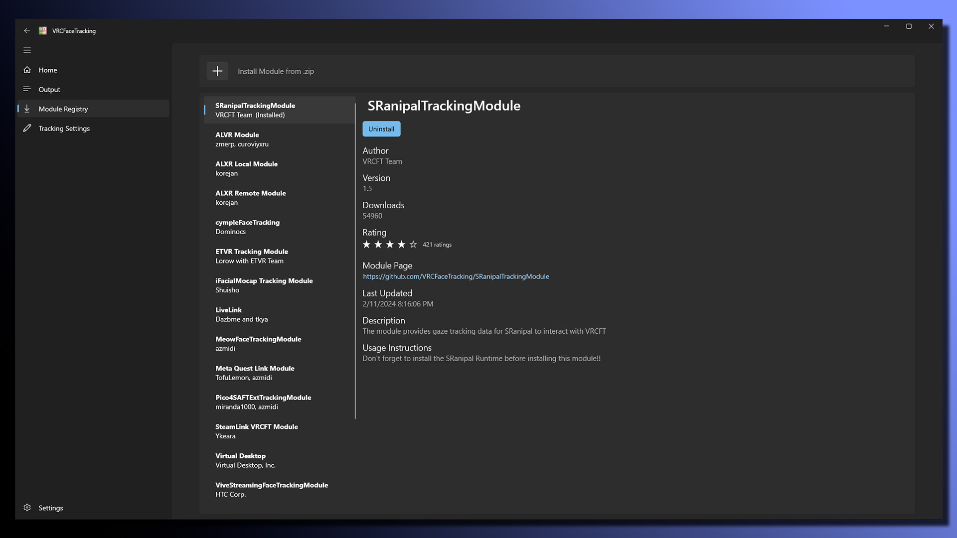 VRCFaceTracking screenshot 3