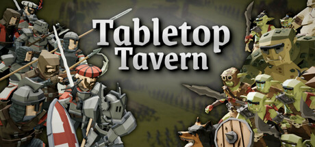 Tabletop Tavern official header banner showing a cozy fantasy tavern setting filled with dice, miniature game pieces, and warm ambient lighting