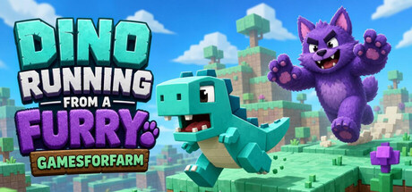 Dino running from a FURRY: GAMESFORFARM
