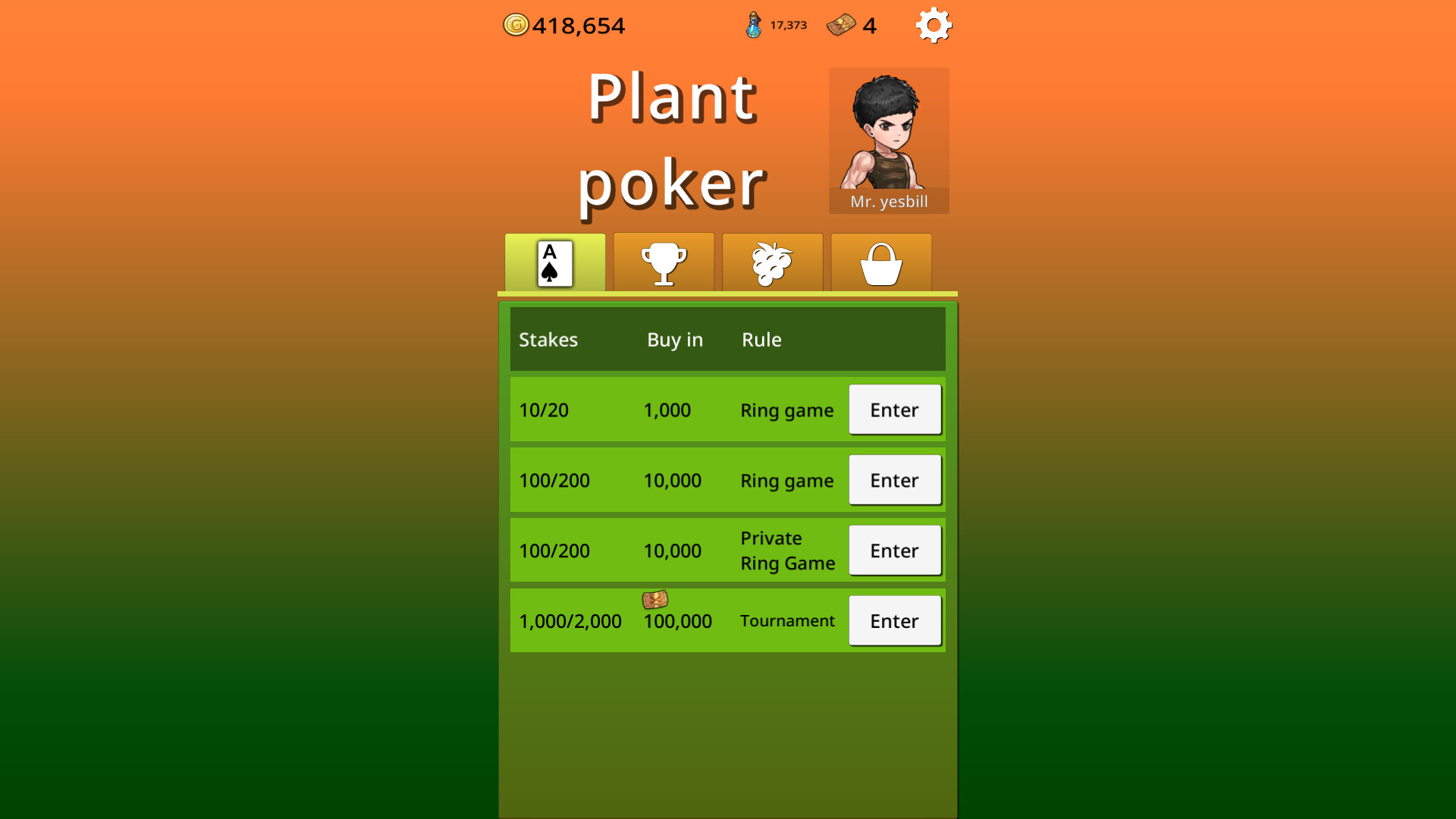 Plant poker screenshot 1
