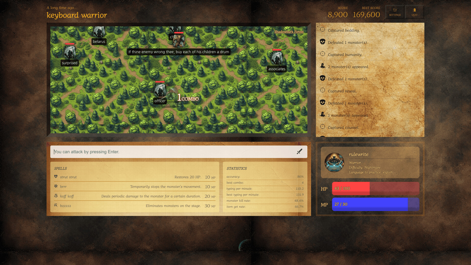 keyboard warrior screenshot 3