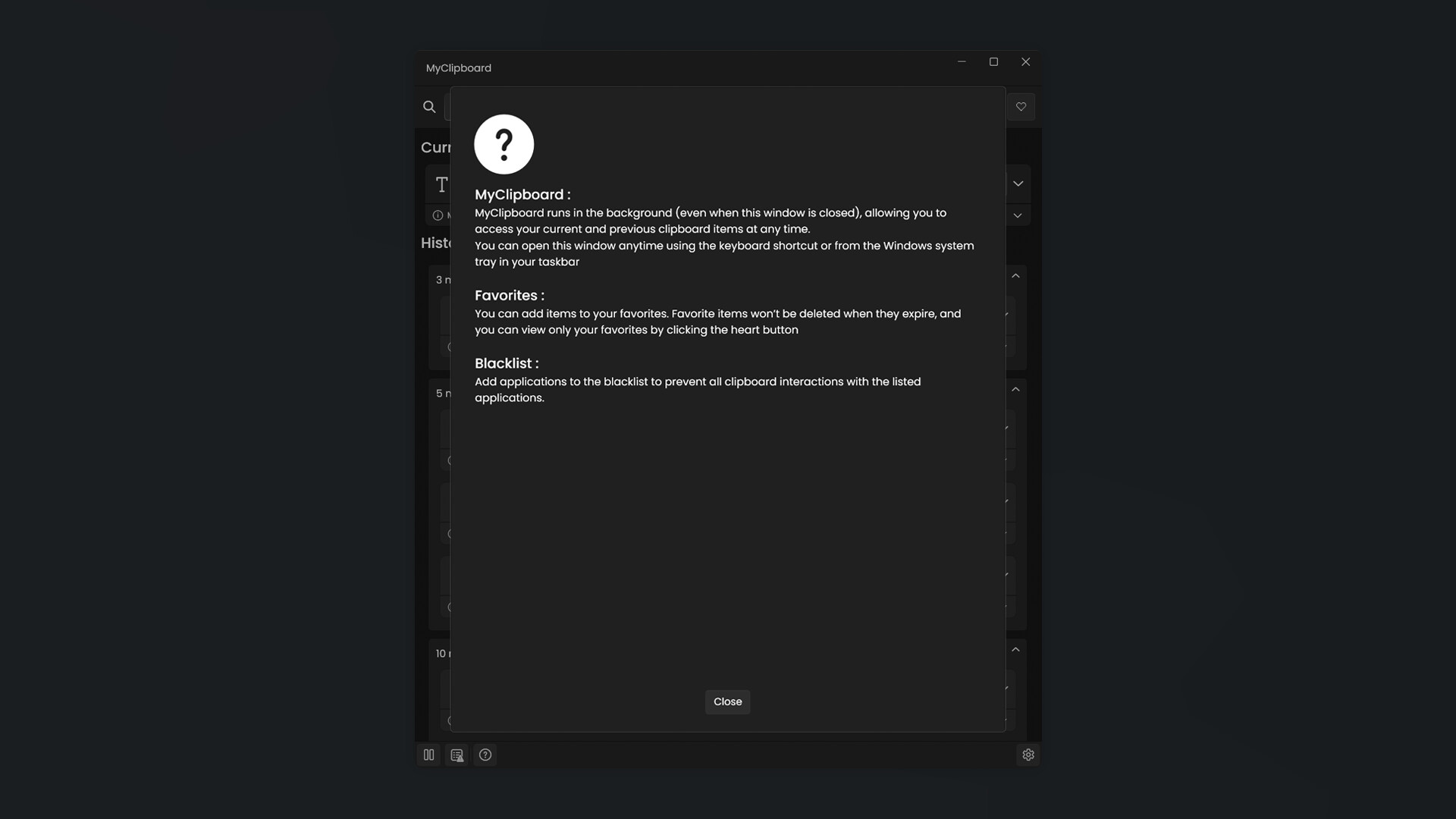 MyClipboard screenshot 1