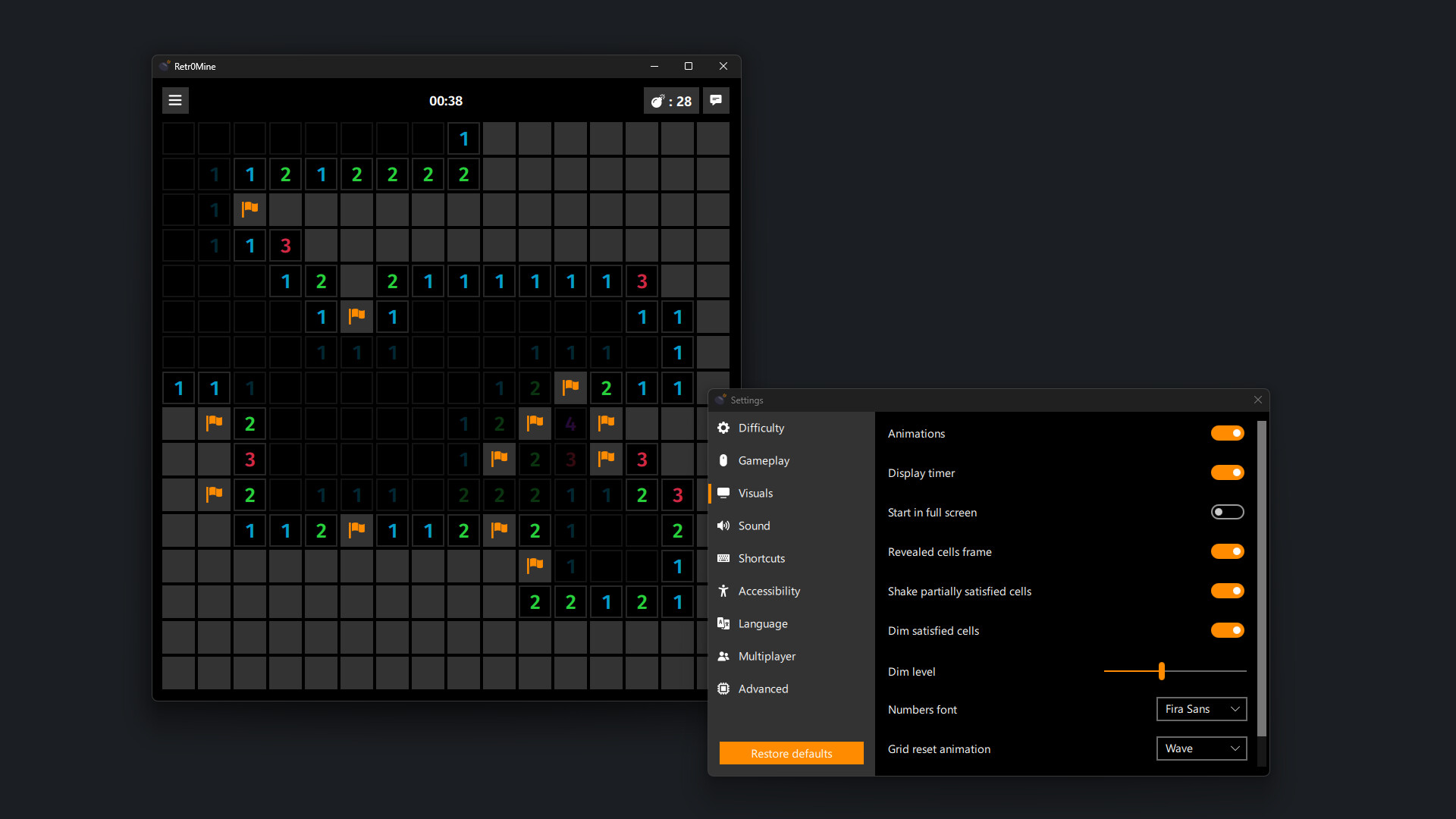 Retr0Mine screenshot 1