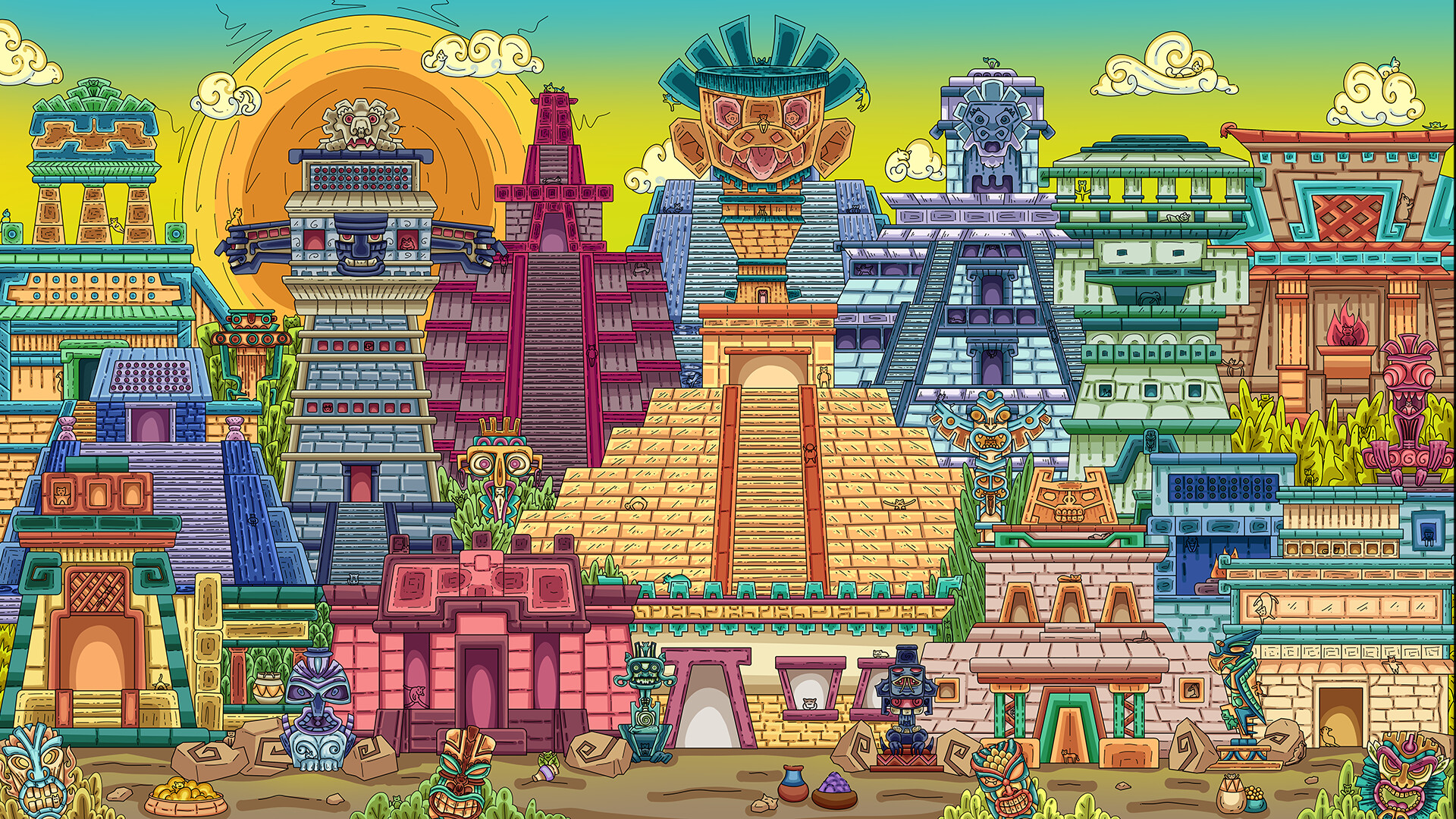 100 Aztec Cats - Artbook screenshot 1