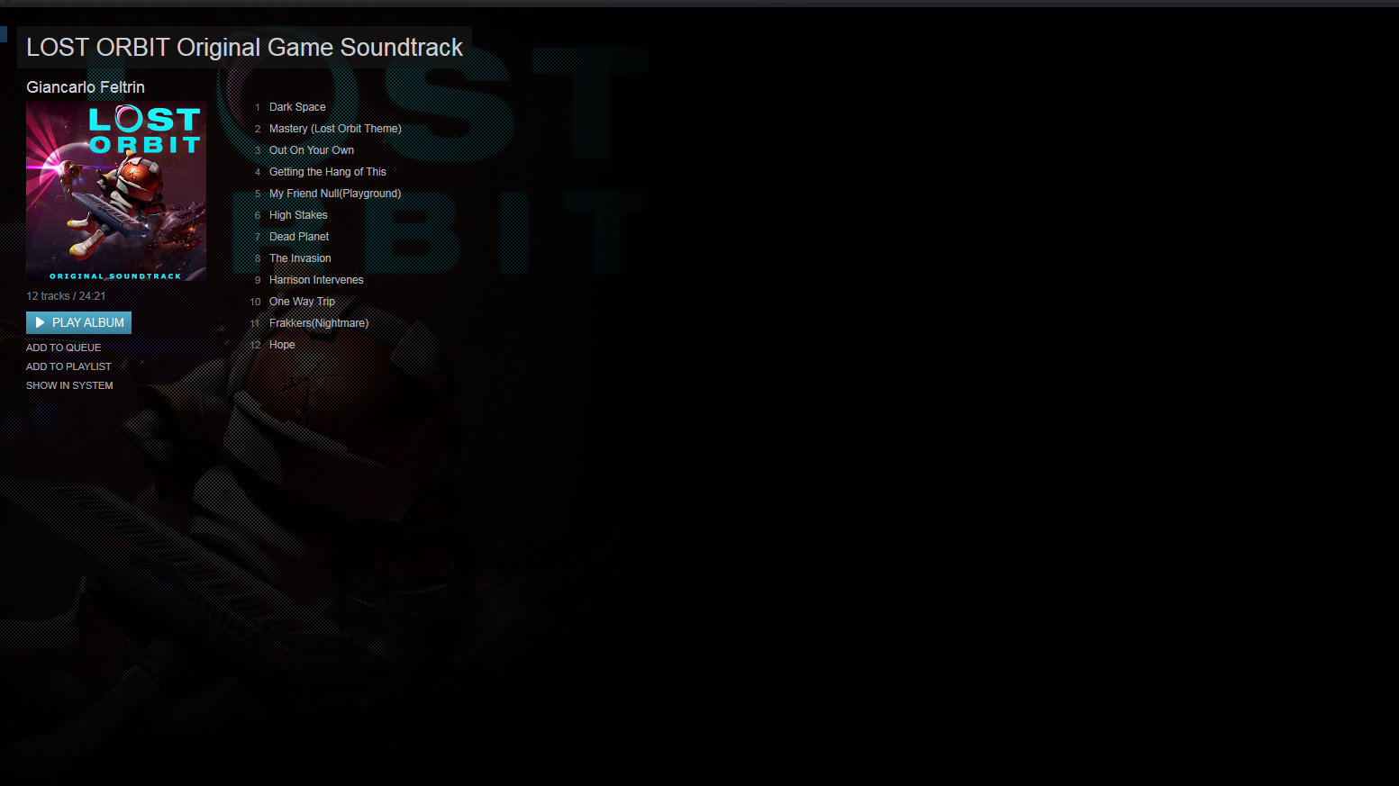 LOST ORBIT - Original Soundtrack screenshot 1