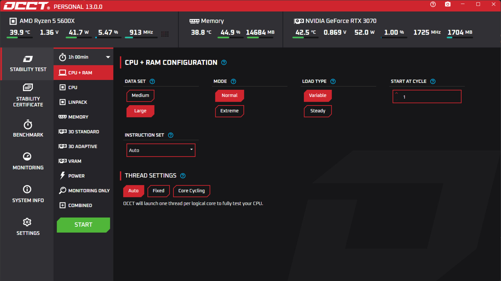 OCCT screenshot 3