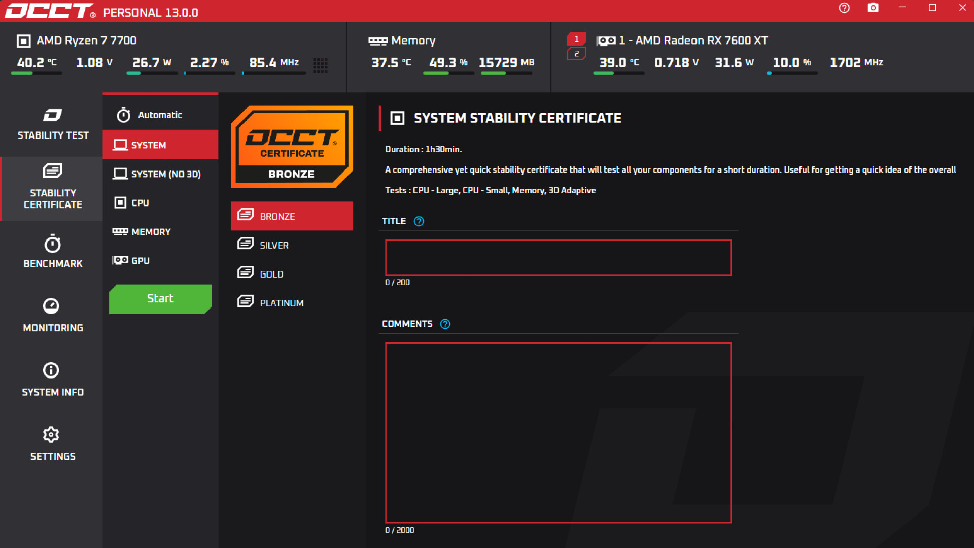OCCT screenshot 4