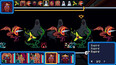 First-person combat view against carnivorous plants and flying eel-like creatures with bat wings, large beaks, and large single spikes emerging from their throats. In the background are sheet-covered ghouls with bloody exposed teeth.