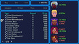 Shop screen with a list of items and prices, plus a stat comparison for all five characters on the right. The player is highlighting a Steel Broadsword.