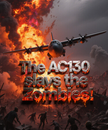 The AC130 slays the zombies.