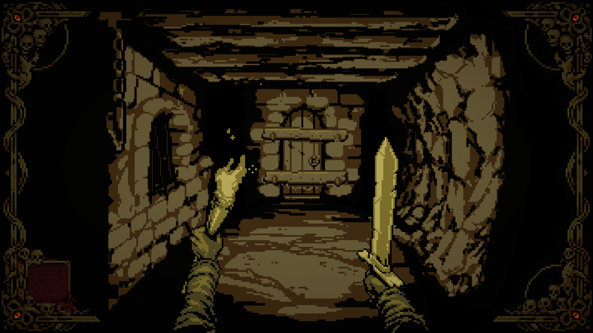 Ho provato Greed & Darkness, il dungeon crawler in cui la torcia ti salva e ti fa ammazzare 3 Una stanza della fortezza illuminata dalla torcia in Greed & Darkness