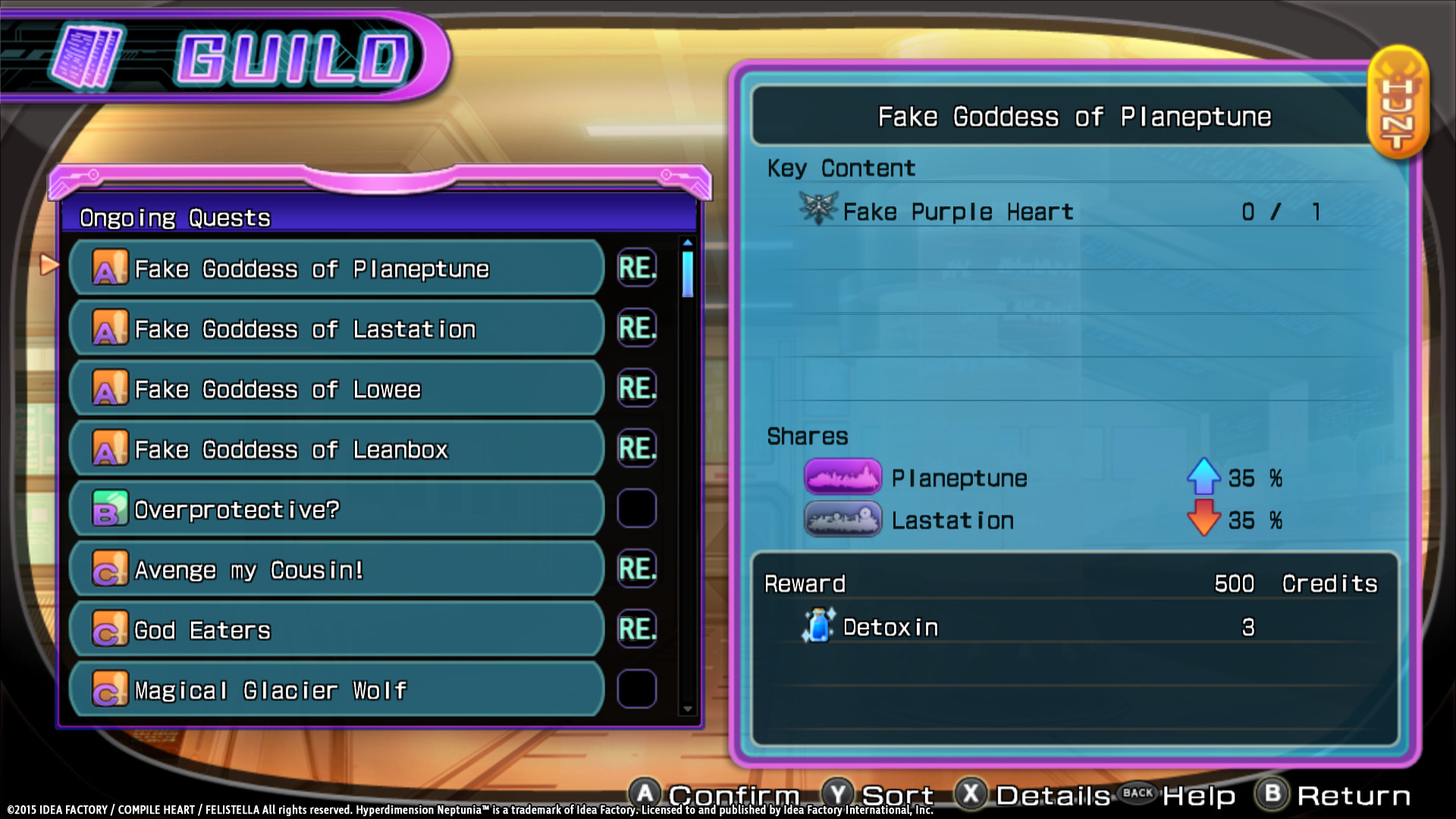 Hyperdimension Neptunia Re;Birth2 Shares Quests on Steam