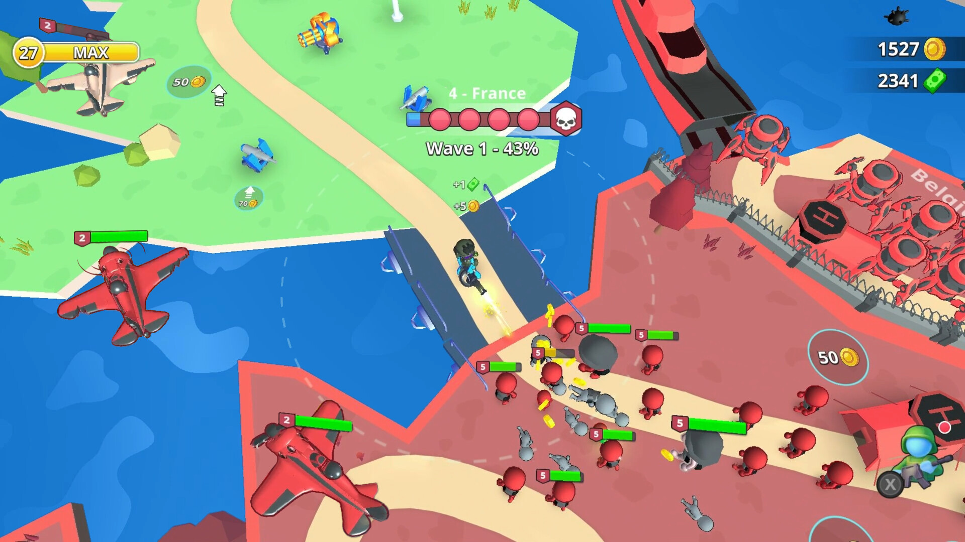 玩家可以建造多種砲塔來輔助戰鬥，形成強大的防禦火網。