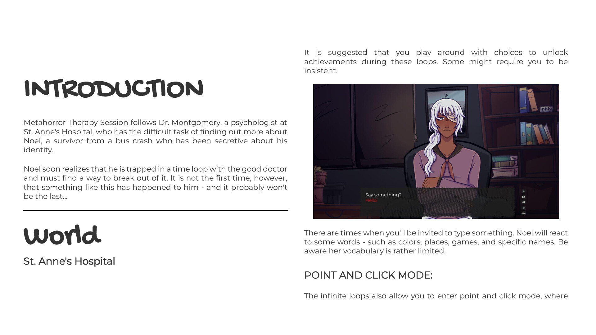 Metahorror Therapy Session: Lorebook screenshot 2