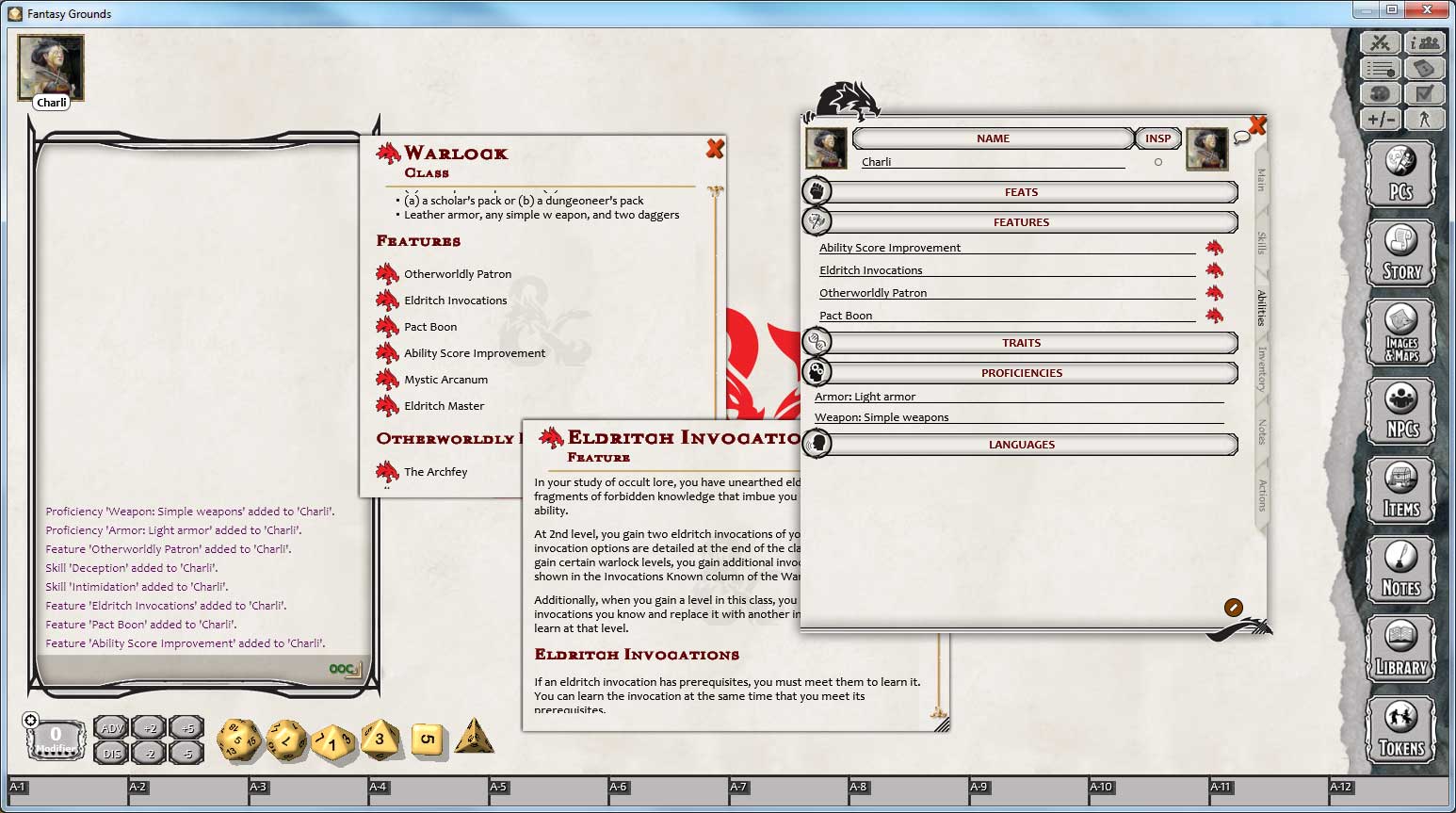 Fantasy Grounds - D&D Warlock Class Pack screenshot 3