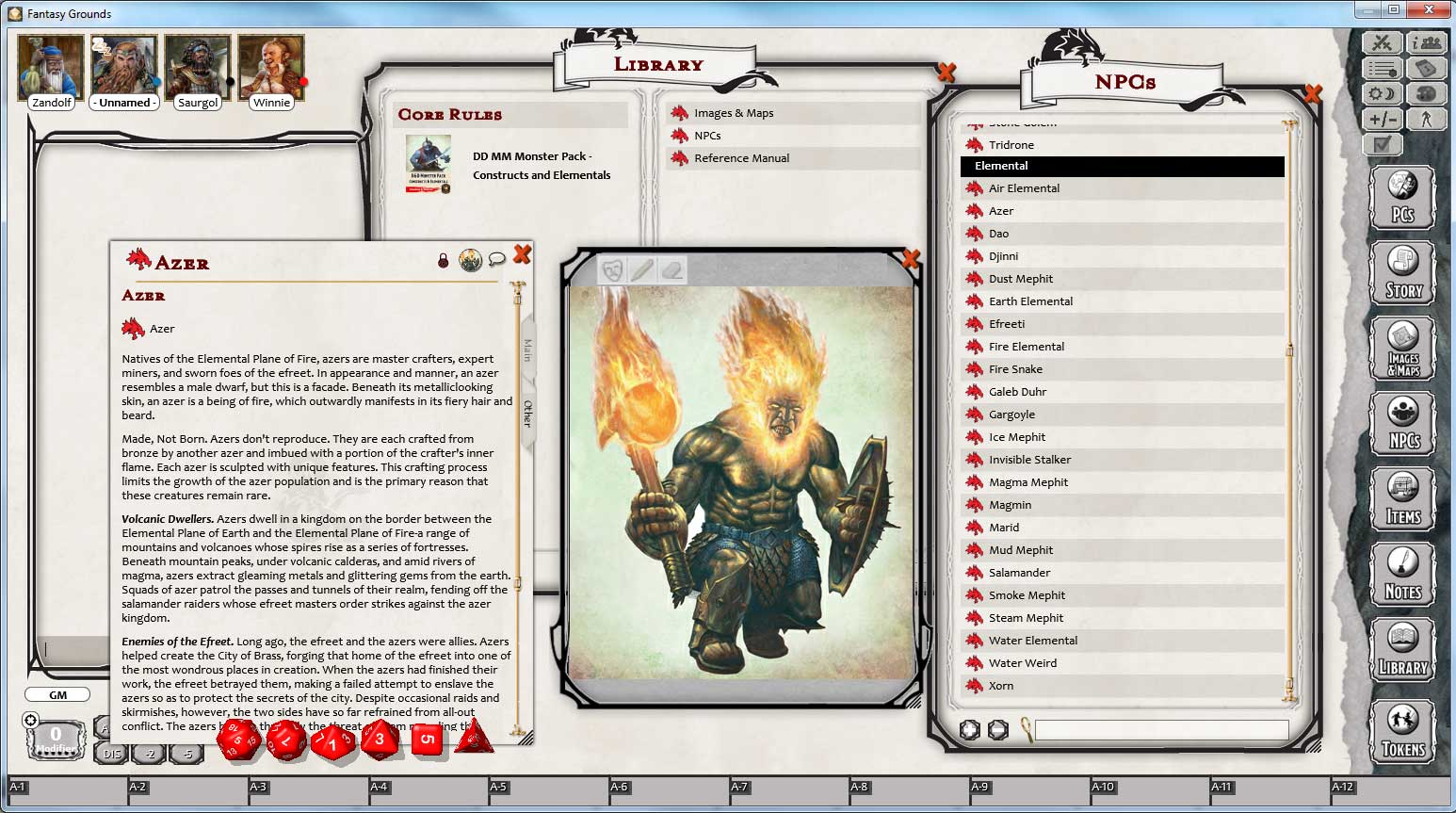 Fantasy Grounds - D&D Monster Pack - Constructs & Elementals screenshot 4