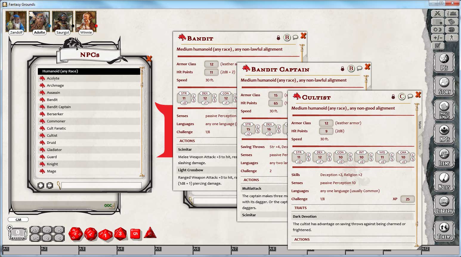 Fantasy Grounds - D&D Monster Pack - Humanoids screenshot 1