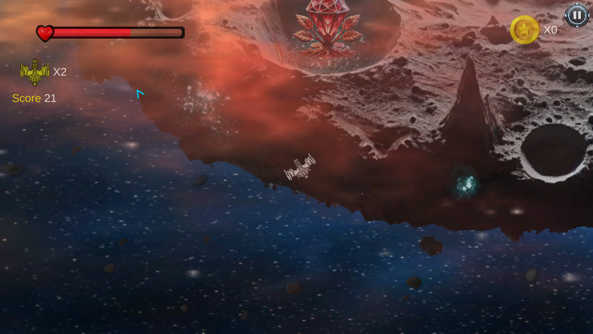 Astro Busters gameplay con asteroides
