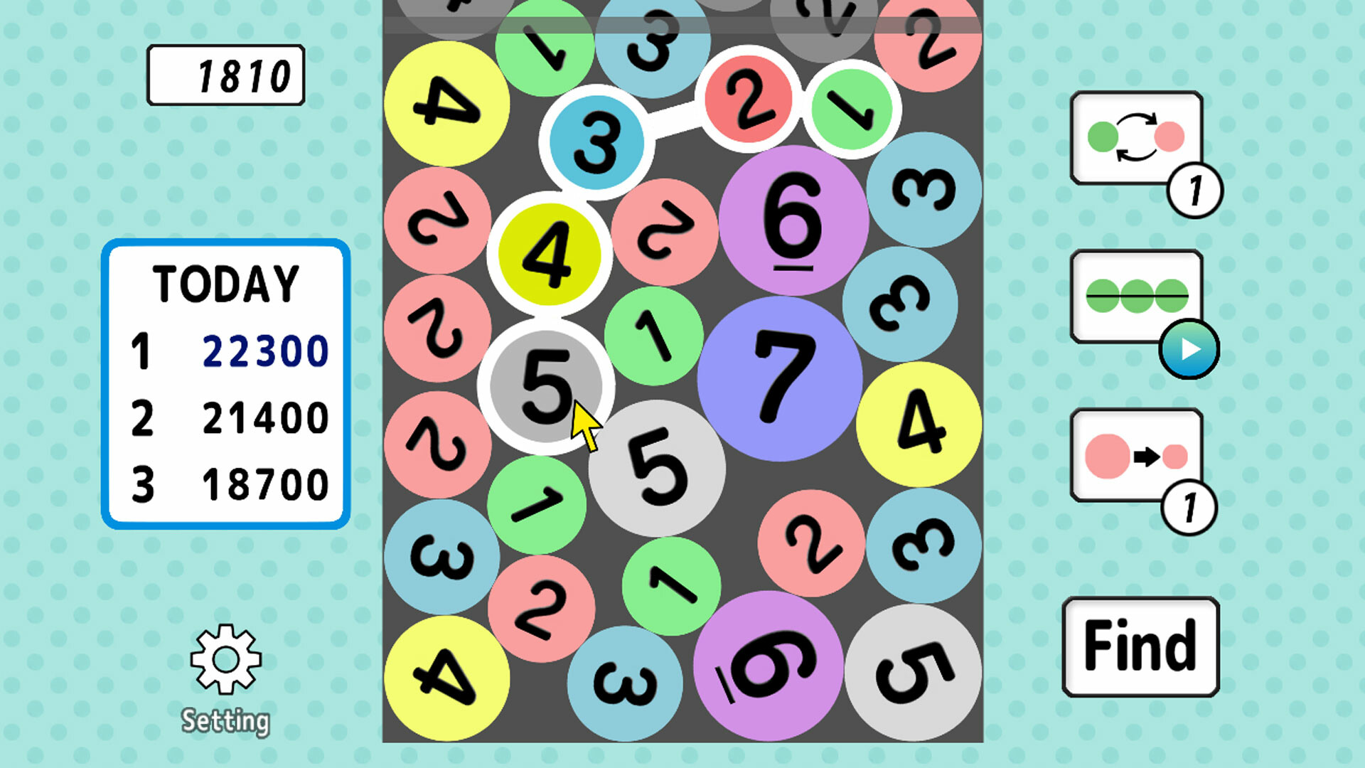 1234 connect puzzle on Steam