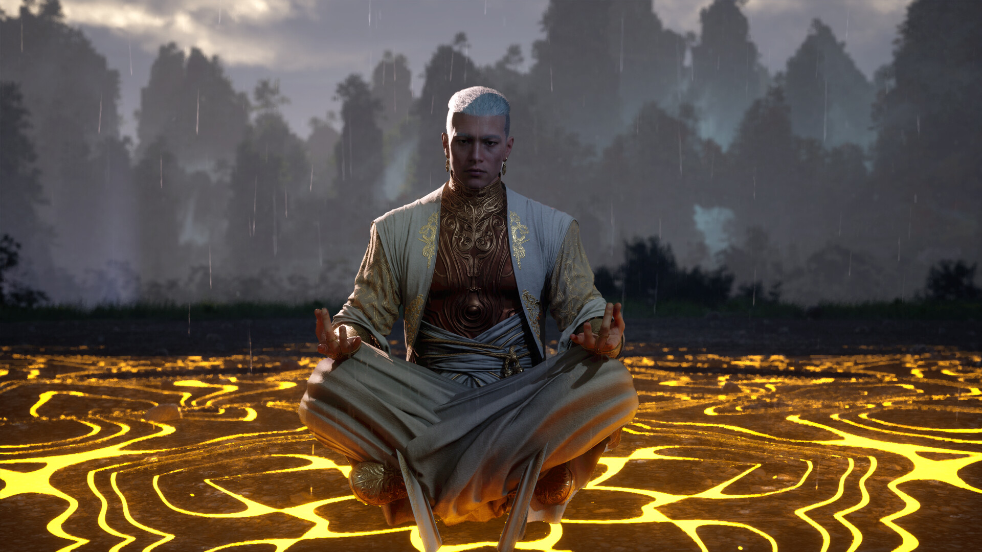 9 Yin Sutra: Immortal 公式スクリーンショット 飛剣で空を移動する場面