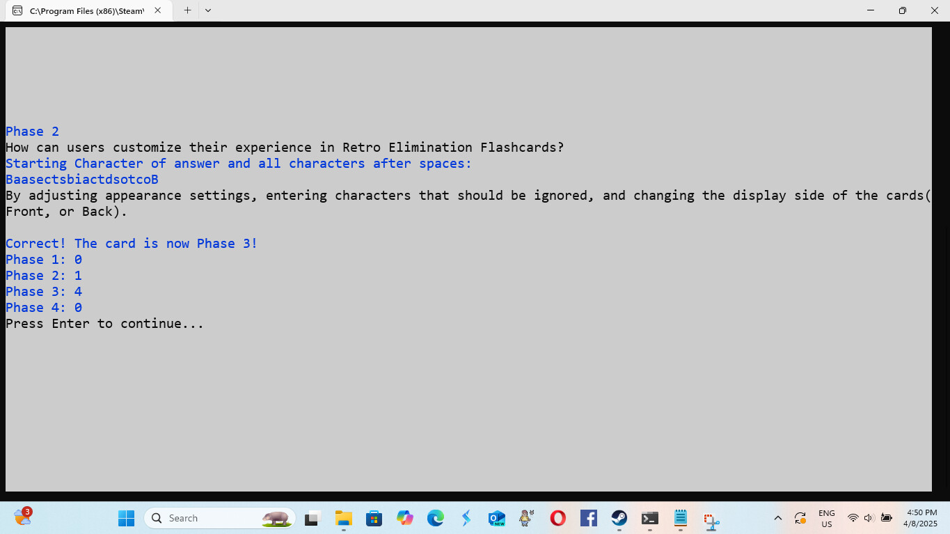 Retro Elimination Flashcards 2 screenshot 7