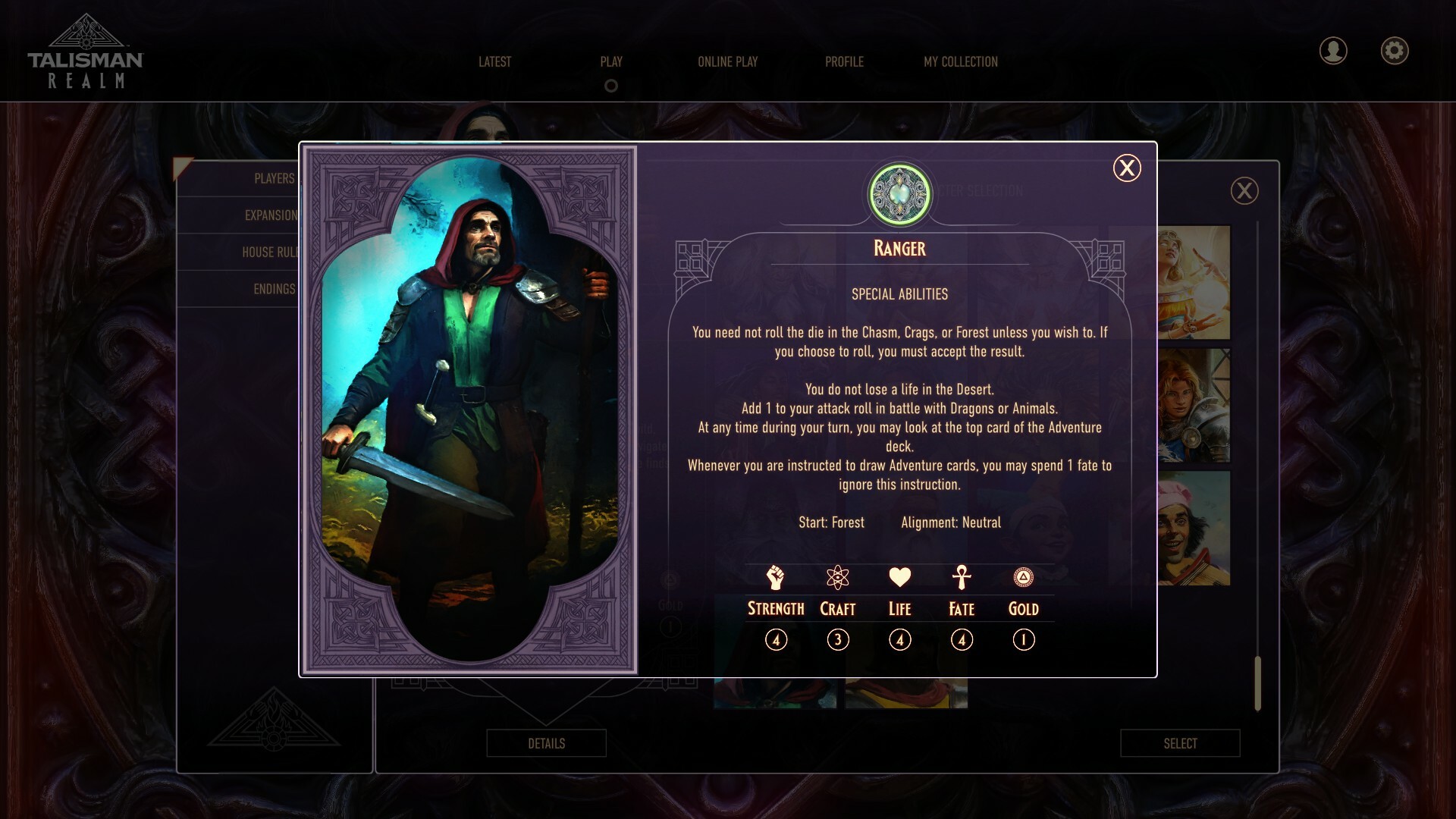Talisman: Digital 5th Edition - The Ranger Character screenshot 1