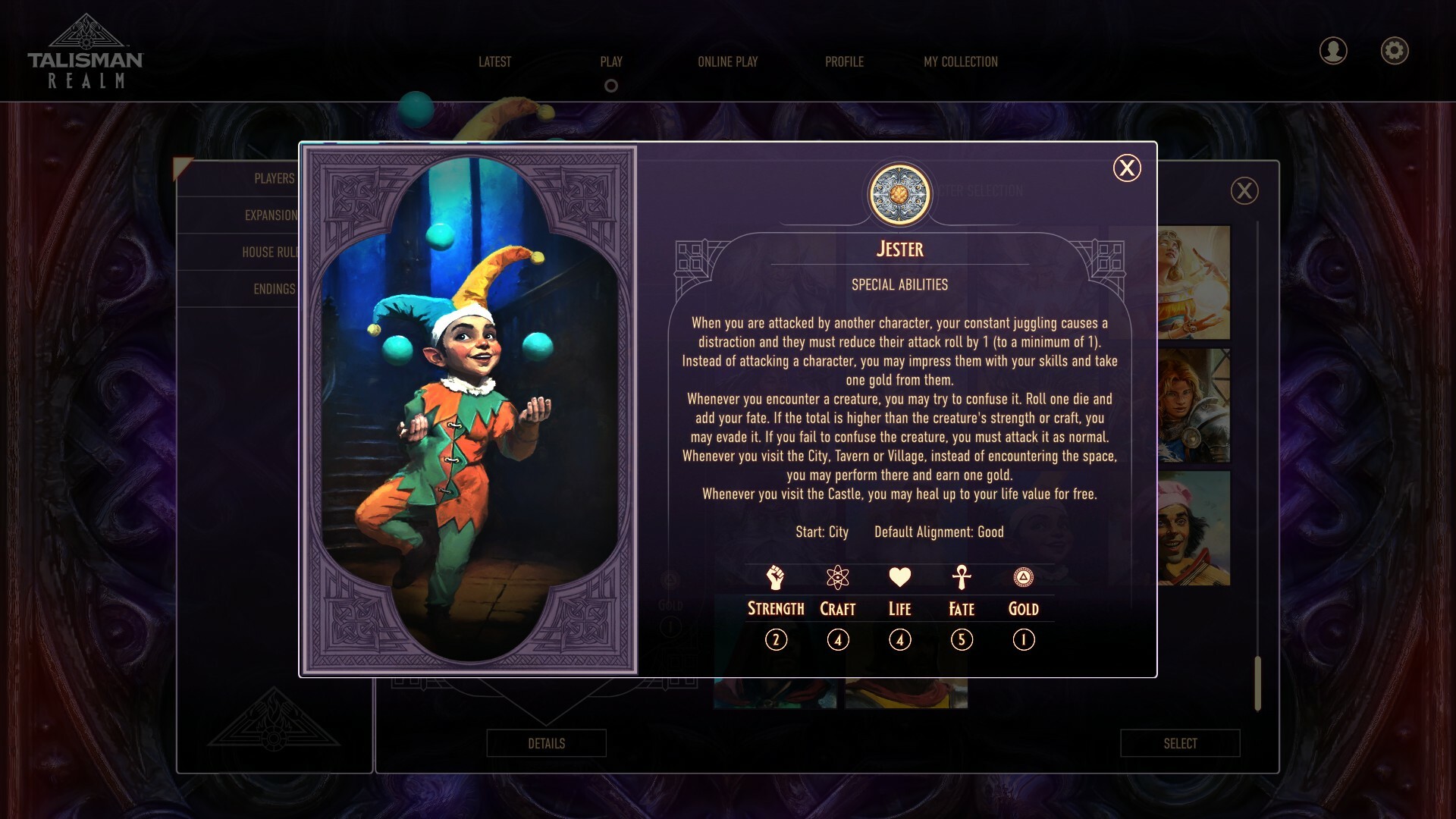Talisman: Digital 5th Edition - The Jester Character screenshot 5
