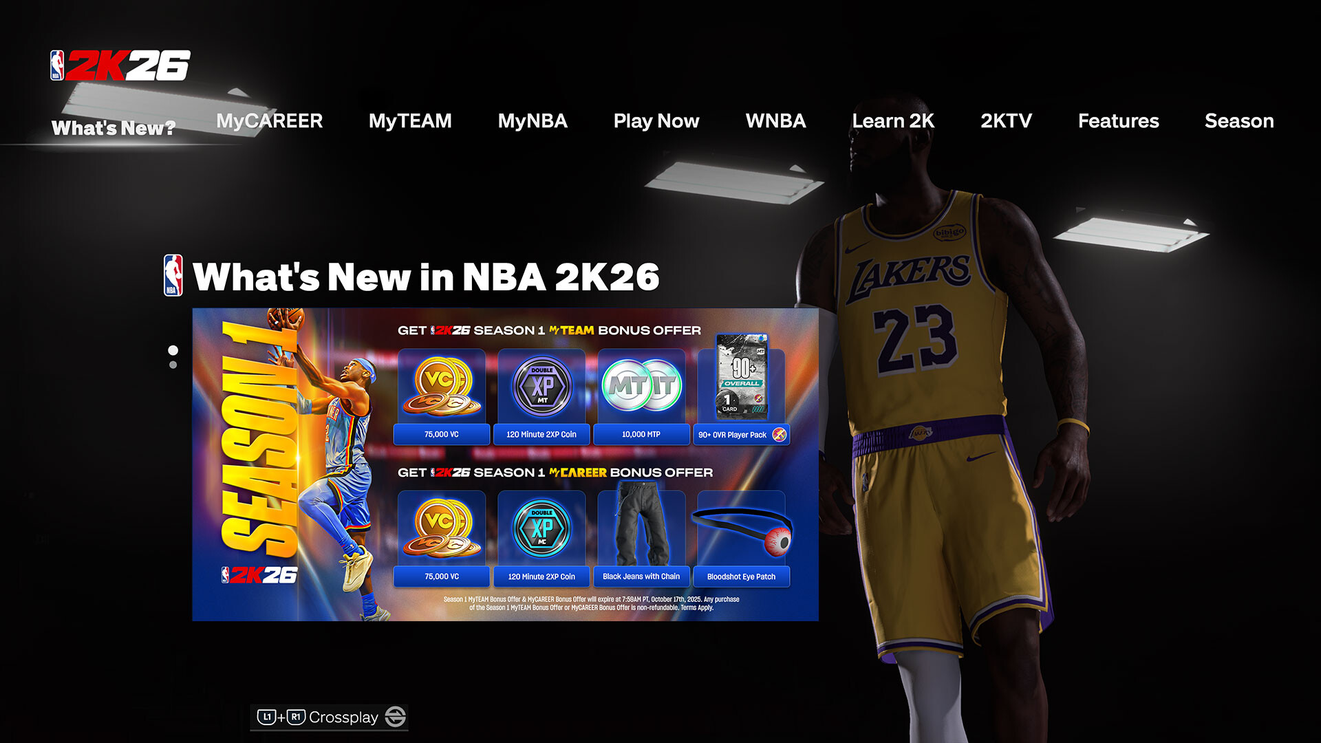 NBA 2K26 MyTEAM Bonus Offer: Season 1 screenshot 1
