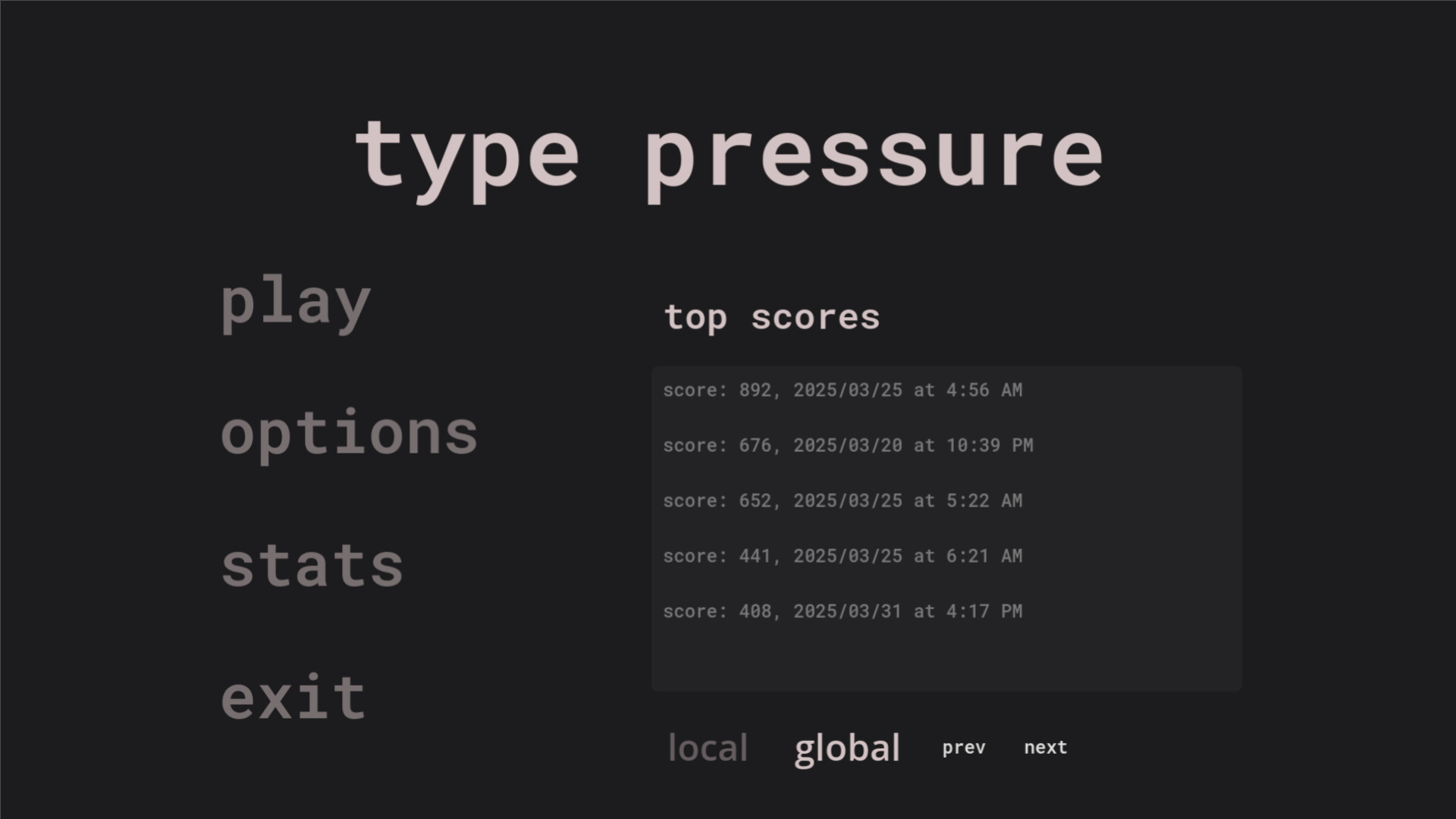 Type Pressure screenshot 1
