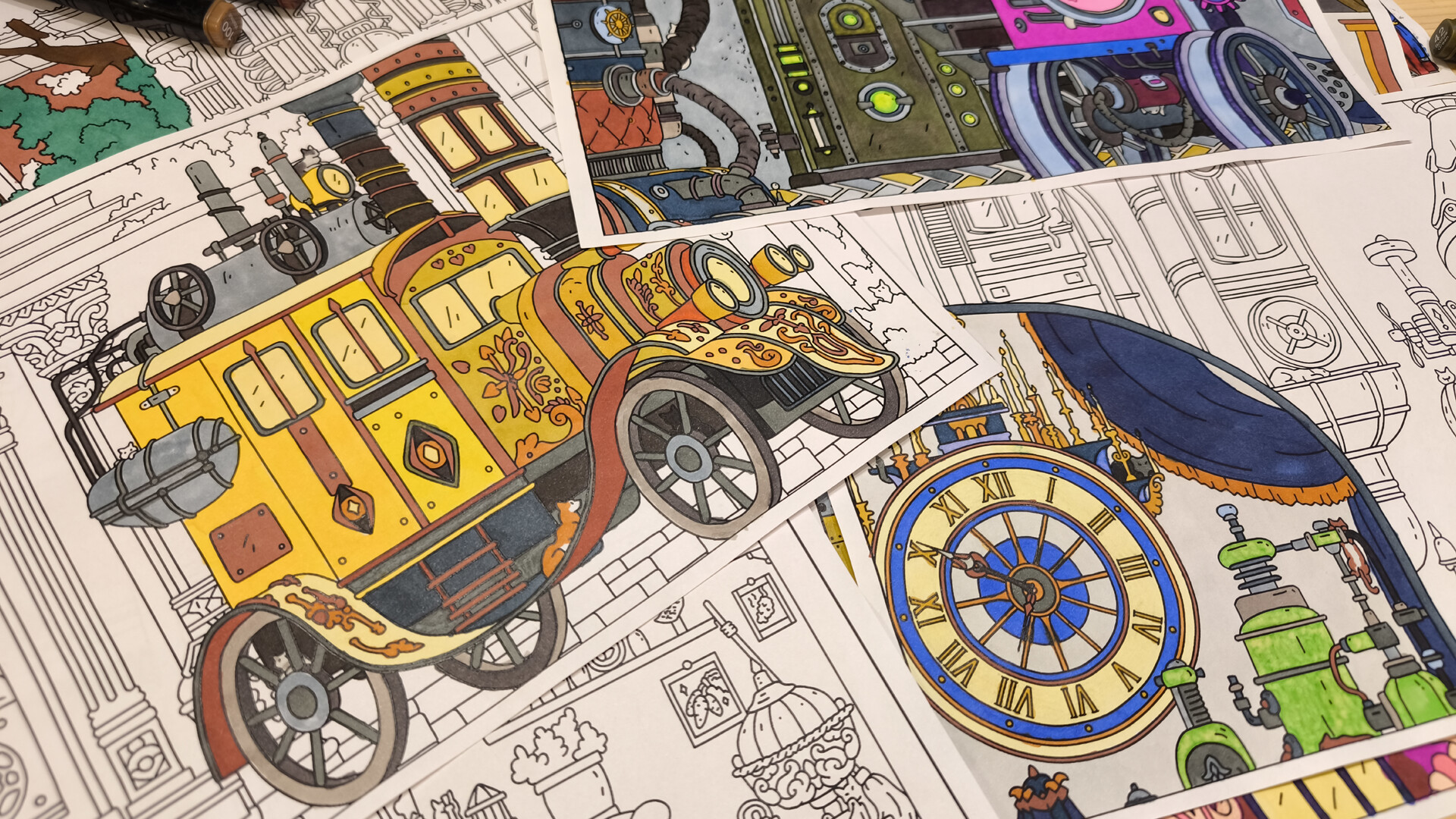 FIND KITTENS 3: Steampunk - Coloring Book screenshot 3