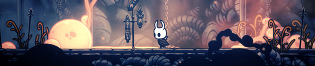 Hiệp sĩ đứng tại The City of Tears trong game Hollow Knight